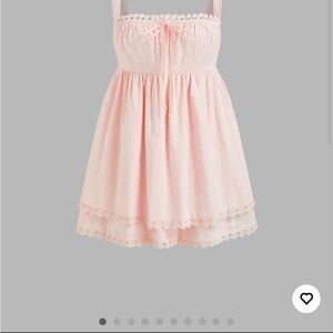 Pink Lace Trim babydoll dress